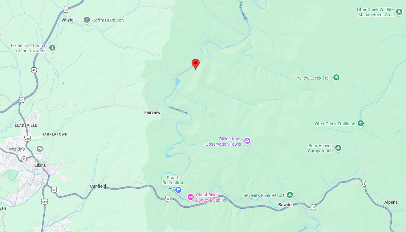 Cabin location map preview